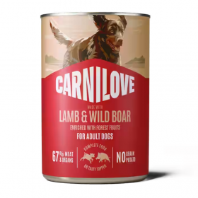 Супер премиум  месен пастет  в консерва за кучета Carnilove Paté Lamb & Wild Boar с агнешко месо и месо от глиган 400 гр